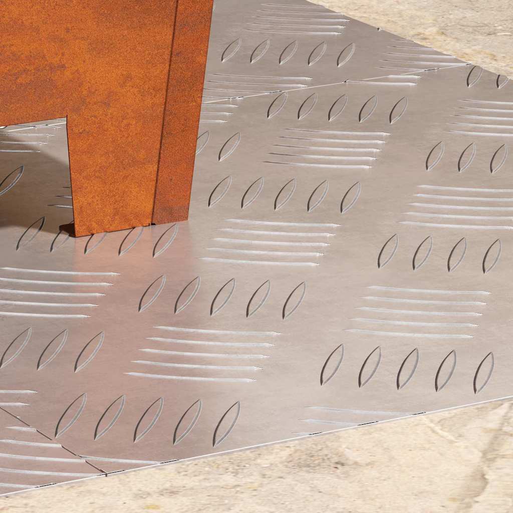 Plăci cu tablouri 4 pcs Argintiu 40 x 40 cm Aluminiu GartenMobel Dekor