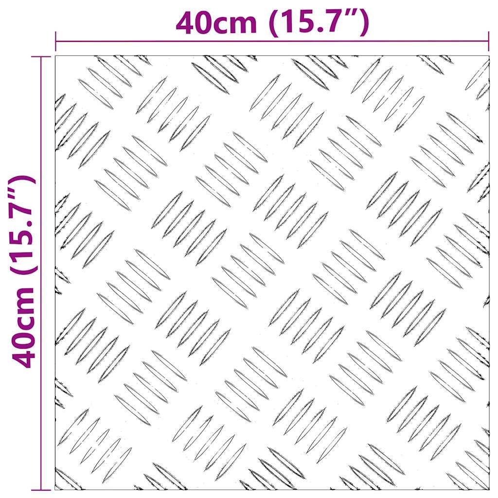 Plăci cu tablouri 4 pcs Argintiu 40 x 40 cm Aluminiu GartenMobel Dekor