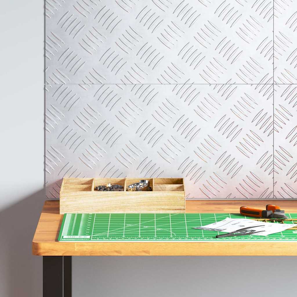 Plăci cu tablouri 4 pcs Argintiu 50 x 25 cm Aluminiu GartenMobel Dekor