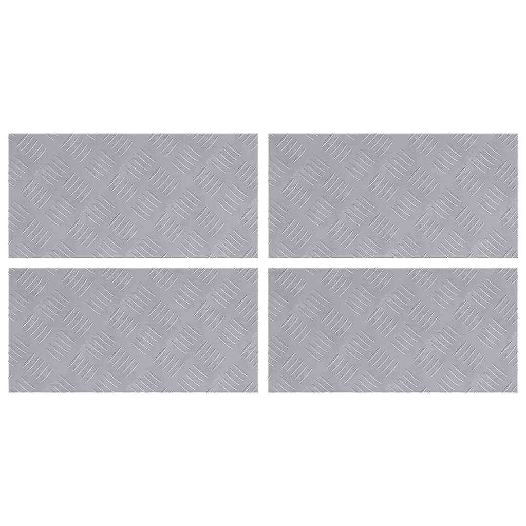 Plăci cu tablouri 4 pcs Argintiu 50 x 25 cm Aluminiu GartenMobel Dekor