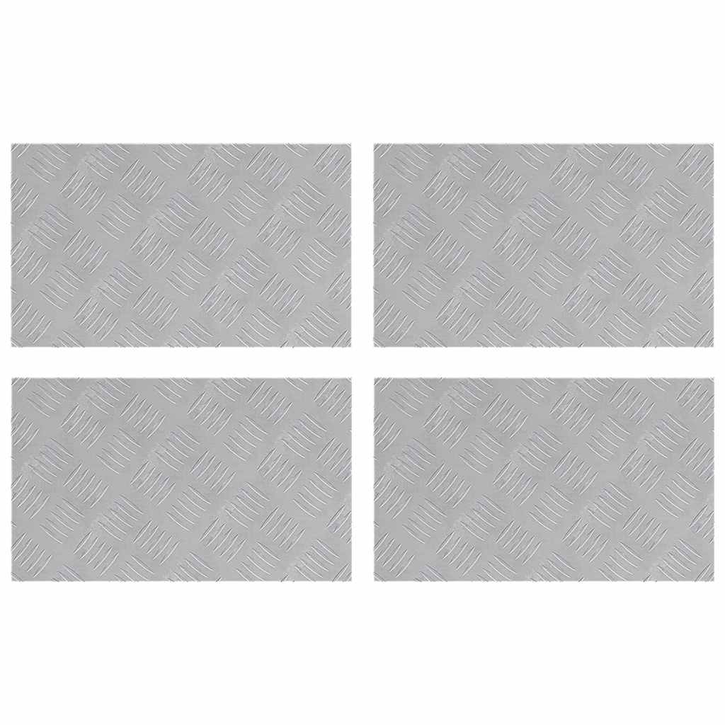 Plăci cu tablouri 4 pcs Argintiu 50 x 30 cm Aluminiu GartenMobel Dekor