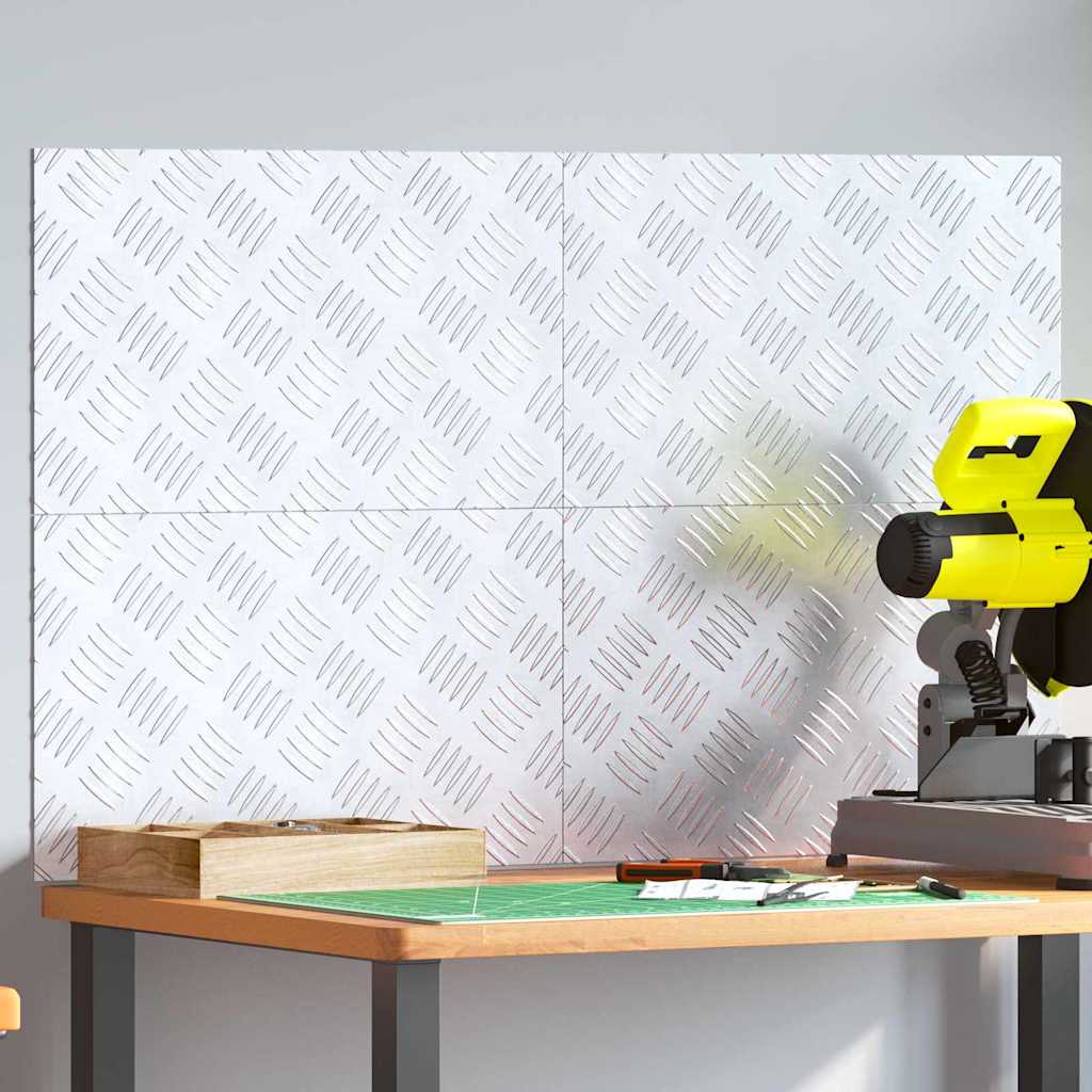 Plăci cu tablouri 4 pcs Argintiu 50 x 30 cm Aluminiu GartenMobel Dekor