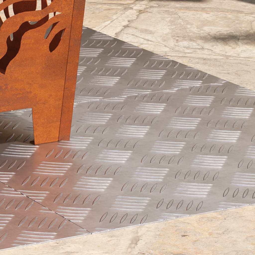 Plăci cu tablouri 4 pcs Argintiu 50 x 50 cm Aluminiu GartenMobel Dekor