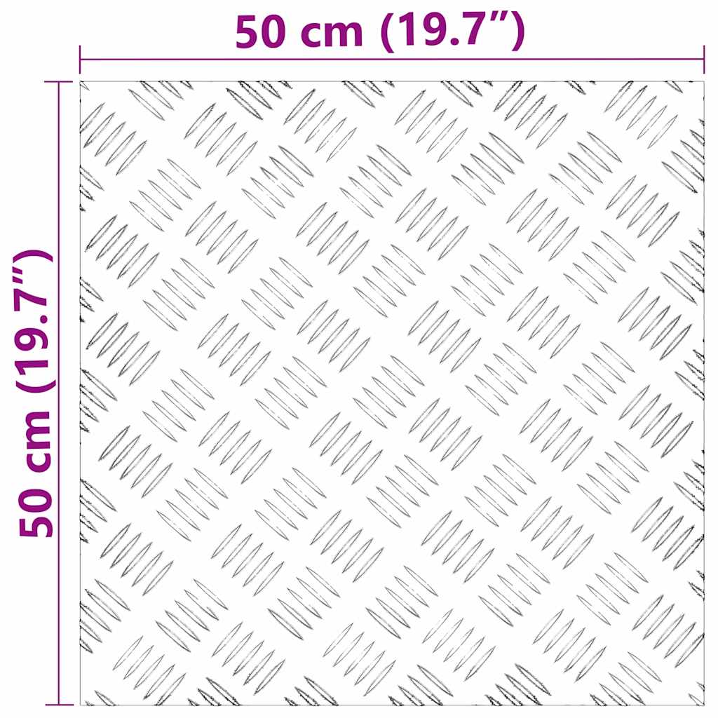 Plăci cu tablouri 4 pcs Argintiu 50 x 50 cm Aluminiu GartenMobel Dekor