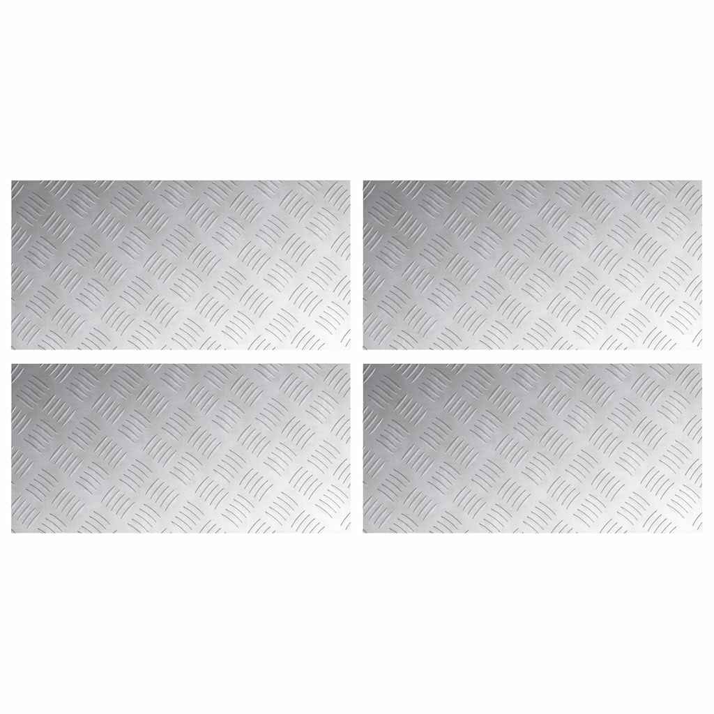 Plăci cu tablouri 4 pcs Argintiu 60 x 30 cm Aluminiu GartenMobel Dekor