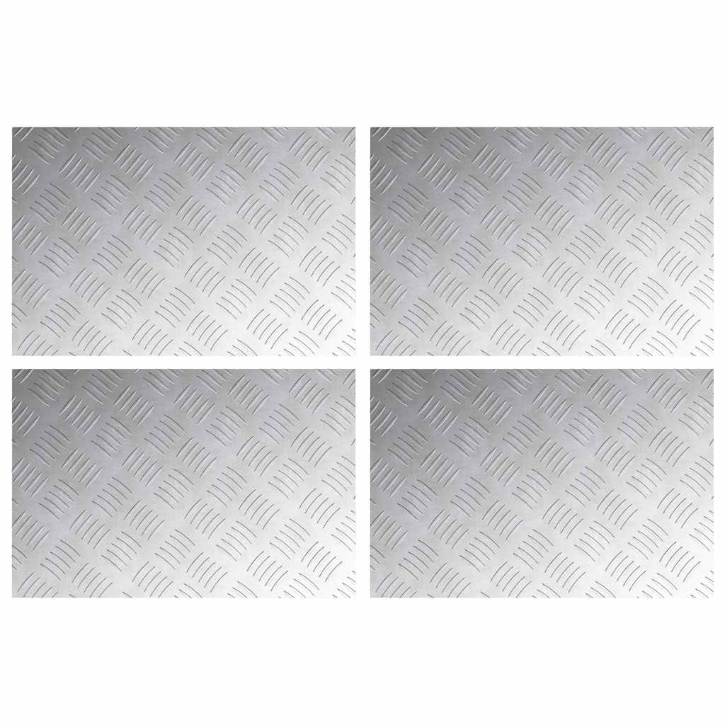 Plăci cu tablouri 4 pcs Argintiu 60 x 40 cm Aluminiu GartenMobel Dekor