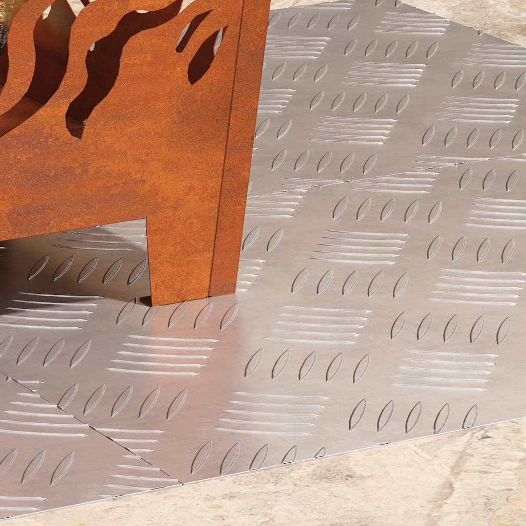 Plăci cu tablouri 4 pcs Argintiu 60 x 40 cm Aluminiu GartenMobel Dekor