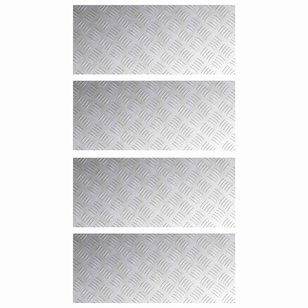 Plăci cu tablouri 4 pcs Argintiu 70 x 30 cm Aluminiu GartenMobel Dekor