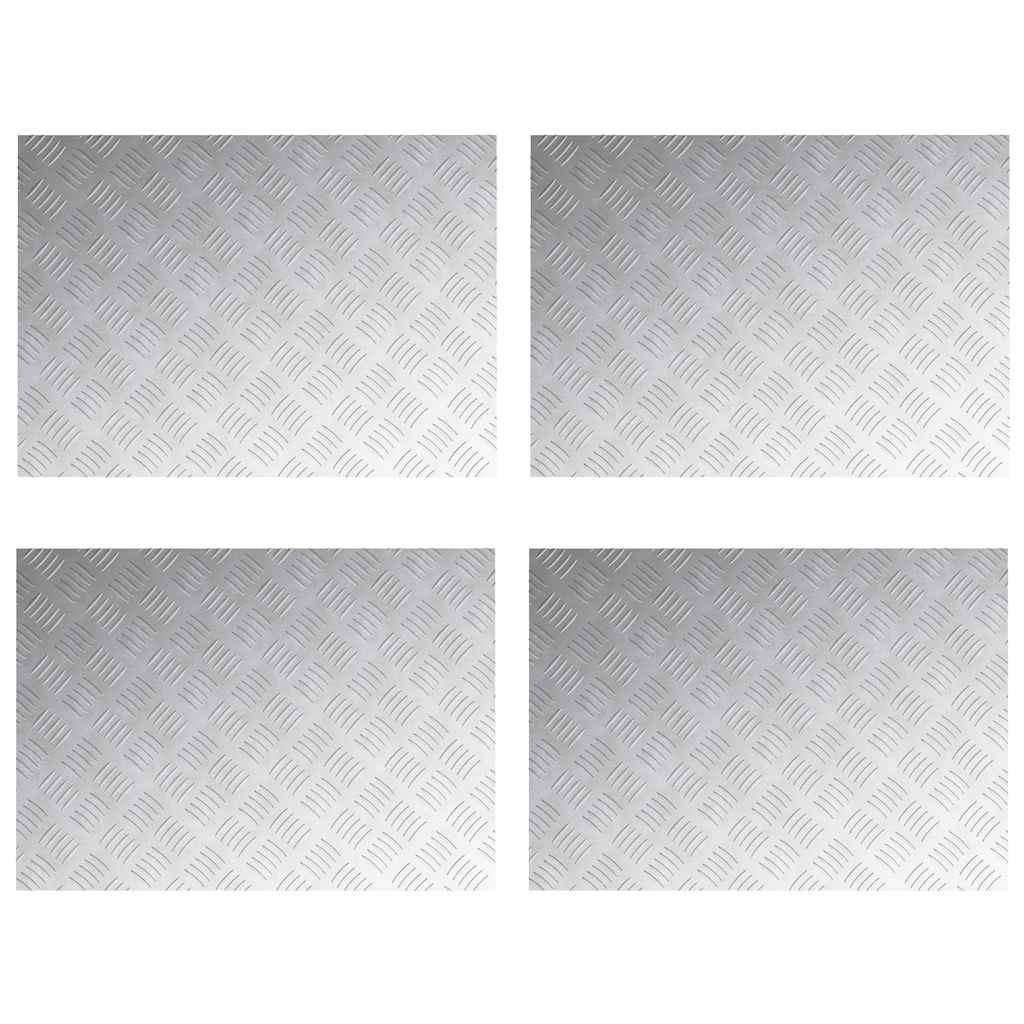Plăci cu tablouri 4 pcs Argintiu 70 x 50 cm Aluminiu GartenMobel Dekor
