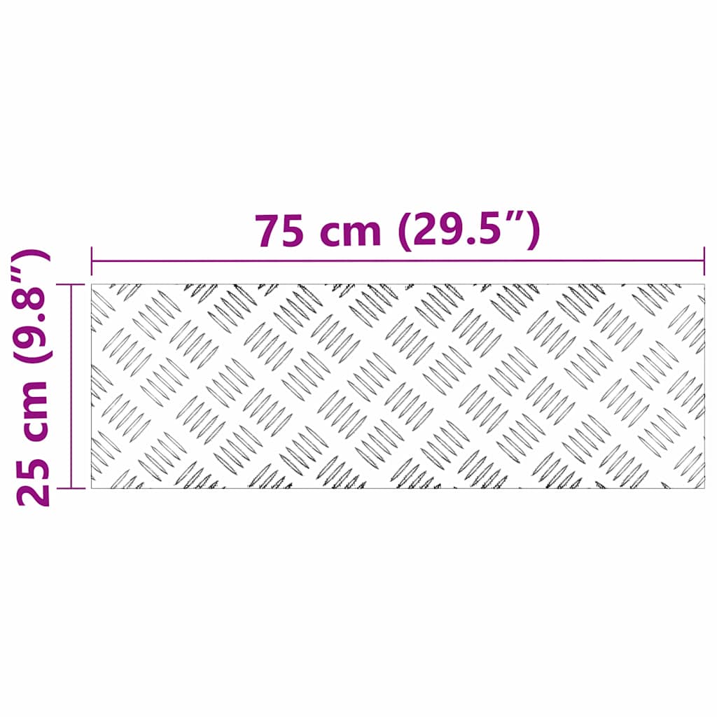 Plăci cu tablouri 4 pcs Argintiu 75 x 25 cm Aluminiu GartenMobel Dekor