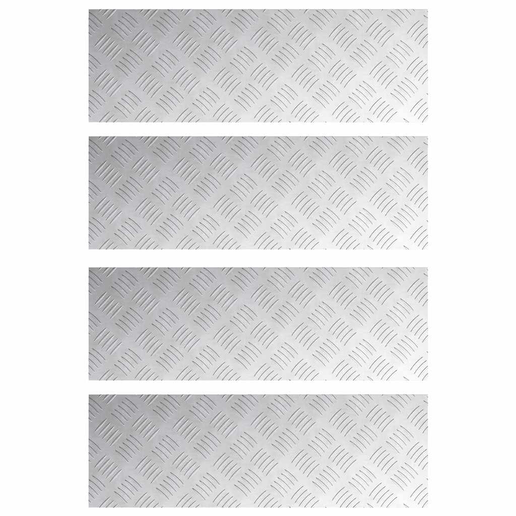 Plăci cu tablouri 4 pcs Argintiu 75 x 25 cm Aluminiu GartenMobel Dekor
