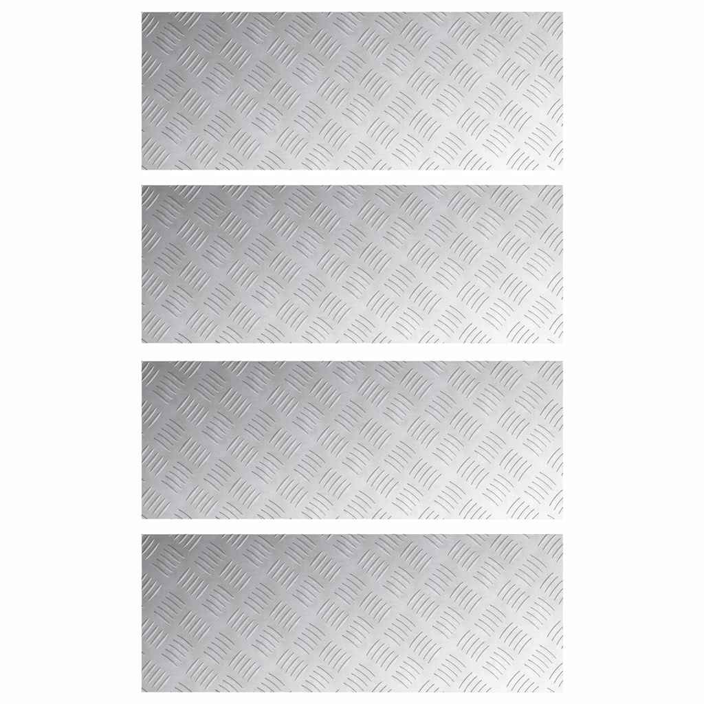 Plăci cu tablouri 4 pcs Argintiu 80 x 30 cm Aluminiu GartenMobel Dekor