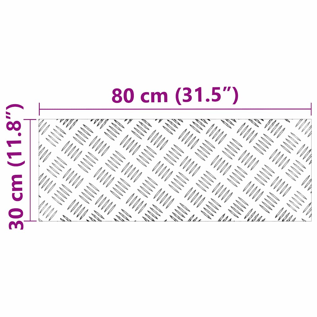 Plăci cu tablouri 4 pcs Argintiu 80 x 30 cm Aluminiu GartenMobel Dekor