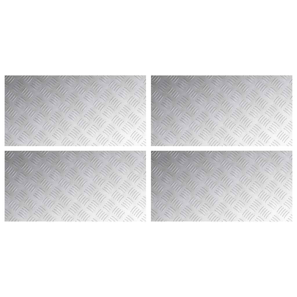 Plăci cu tablouri 4 pcs Argintiu 80 x 40 cm Aluminiu GartenMobel Dekor