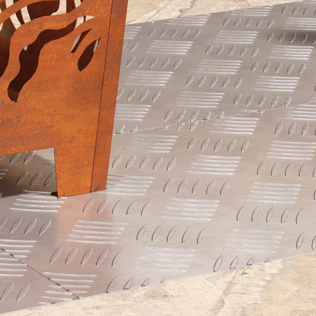 Plăci cu tablouri 4 pcs Argintiu 80 x 40 cm Aluminiu GartenMobel Dekor