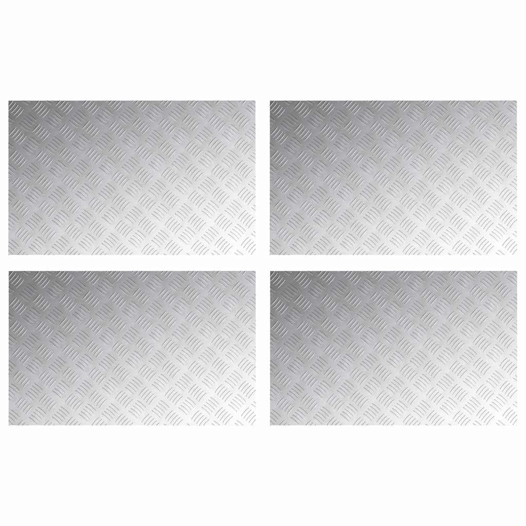 Plăci cu tablouri 4 pcs Argintiu 80 x 50 cm Aluminiu GartenMobel Dekor