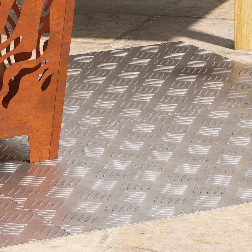 Plăci cu tablouri 4 pcs Argintiu 80 x 50 cm Aluminiu GartenMobel Dekor