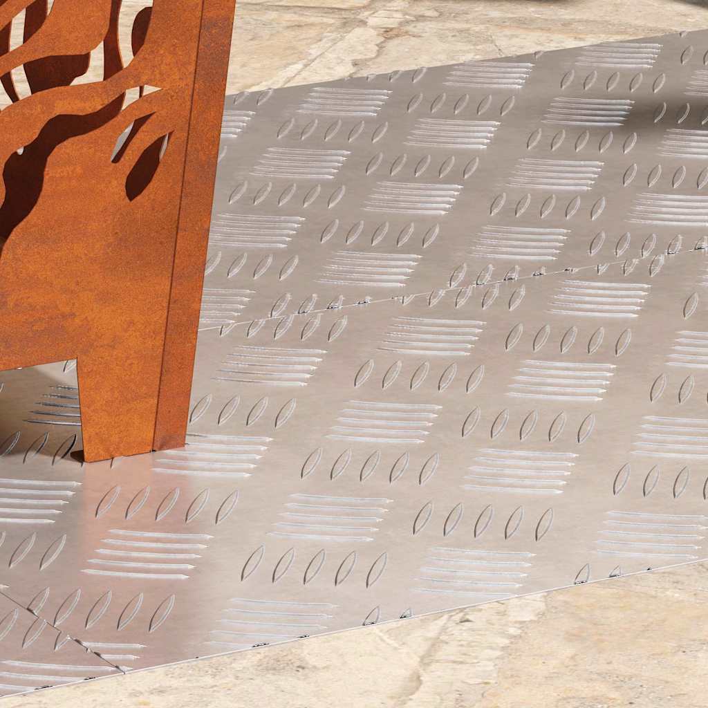 Plăci cu tablouri 4 pcs Argintiu 90 x 40 cm Aluminiu GartenMobel Dekor