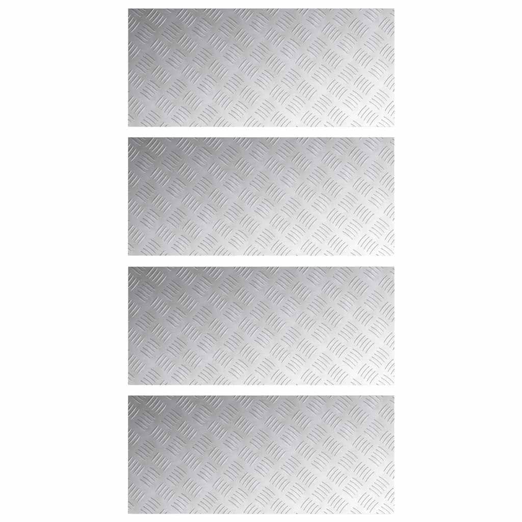 Plăci cu tablouri 4 pcs Argintiu 90 x 40 cm Aluminiu GartenMobel Dekor