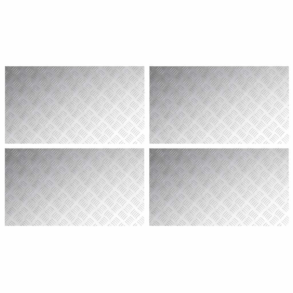Plăci cu tablouri 4 pcs Argintiu 90 x 50 cm Aluminiu GartenMobel Dekor