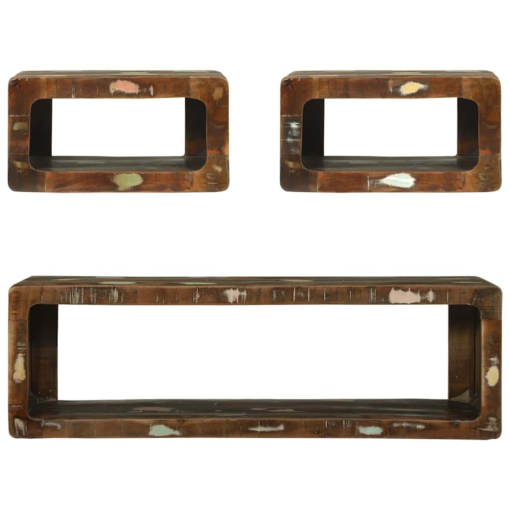 Set de Dulap TV cu raft 3 pcs Multicolour Lemn masiv recuperat GartenMobel Dekor