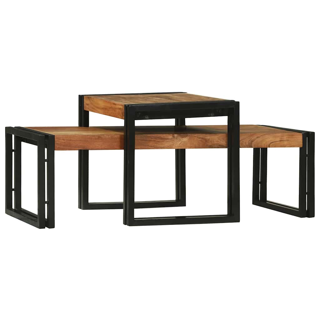Masă de cafea 2 pcs Maro 48 x 40 x 40 cm lemn masiv de acacia GartenMobel Dekor