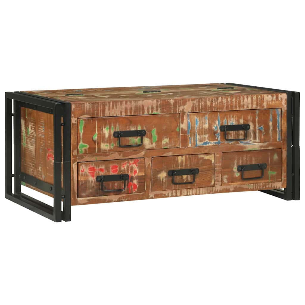 Masă de cafea Maro 90 x 50 x 38 cm Lemn masiv reciclat GartenMobel Dekor