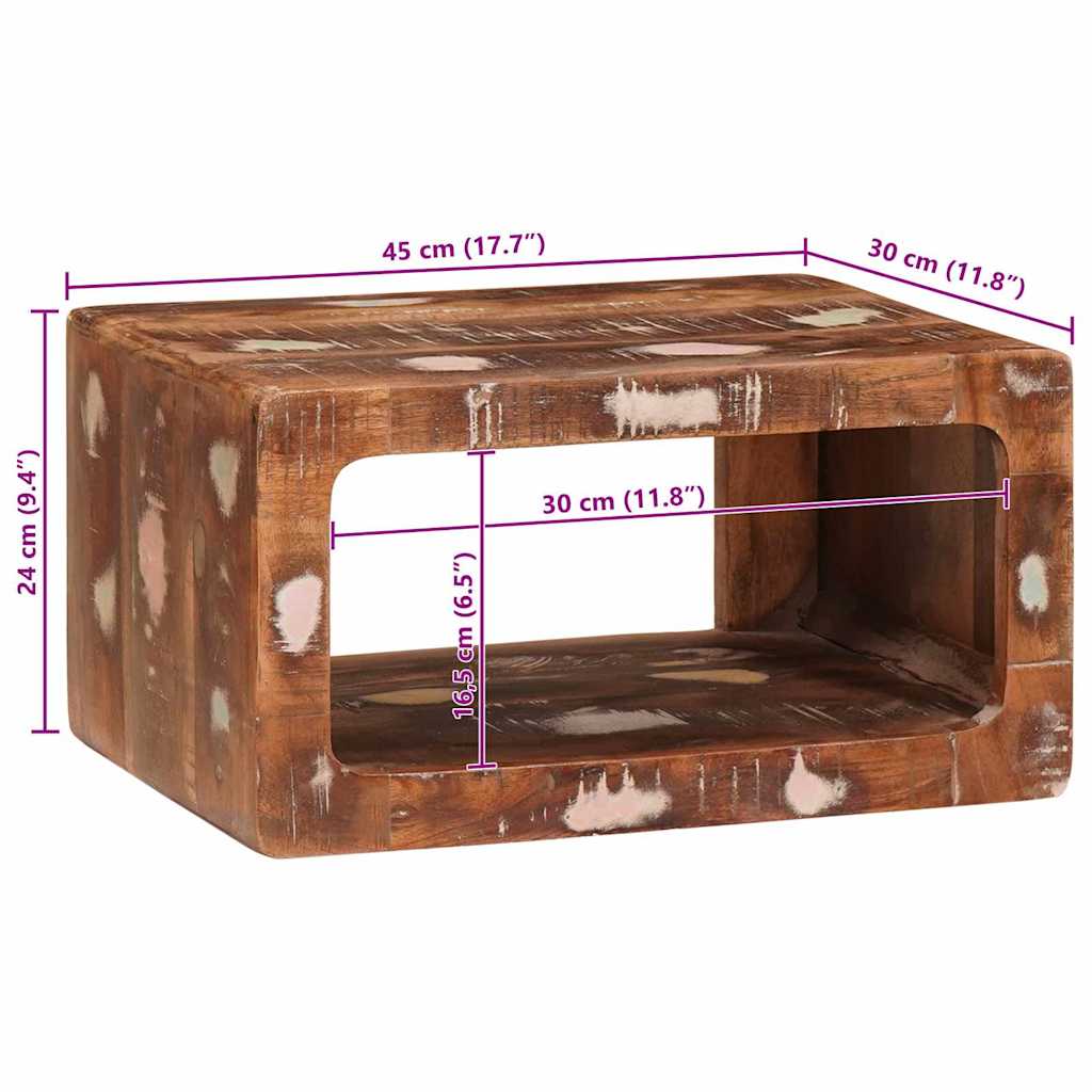 Mese de noptieră 45 x 30 x 24 cm Lemn masiv reciclat GartenMobel Dekor