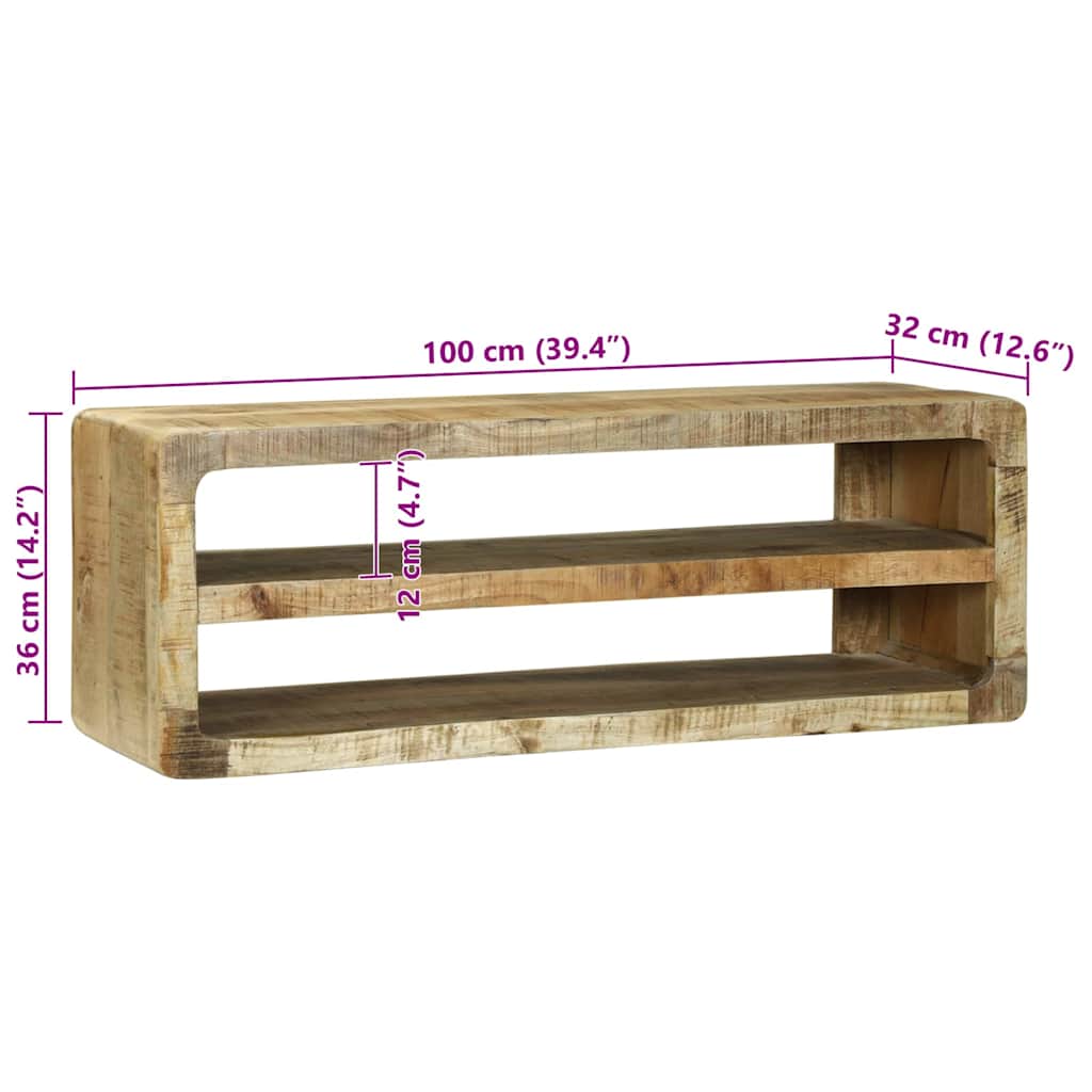 Suport TV cu raft Maro 100 x 32 x 36 cm Lemn masiv de mango GartenMobel Dekor
