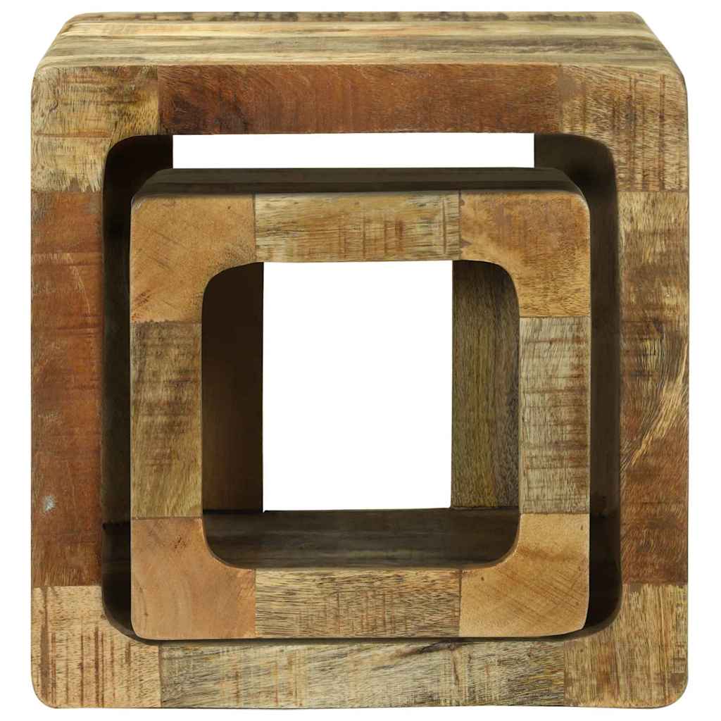 Unitate TV cu raft 2 pcs Maro Lemn masiv de mango nefinisat GartenMobel Dekor