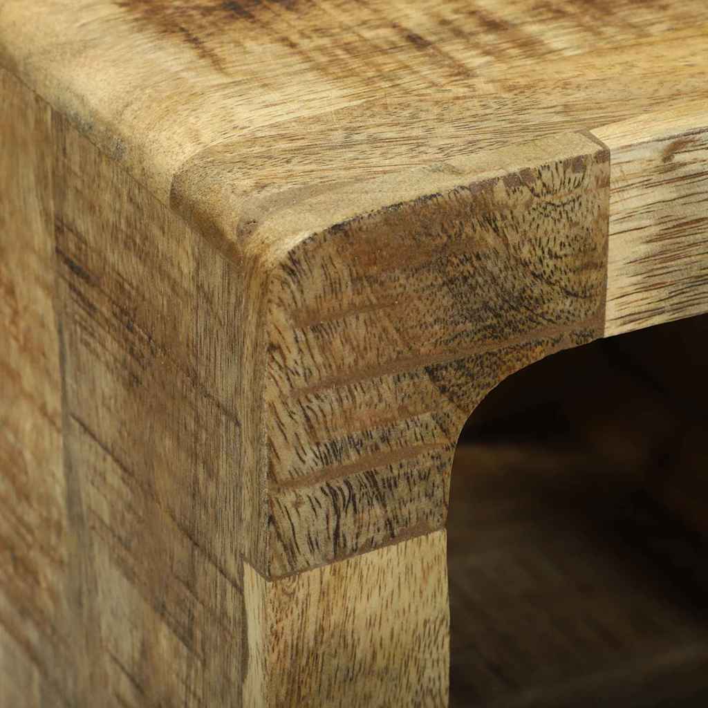 Unitate TV cu raft 2 pcs Maro Lemn masiv de mango nefinisat GartenMobel Dekor