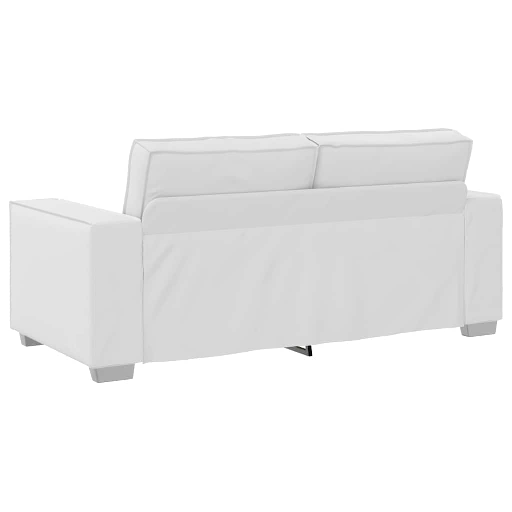 Canapea Loveseat 140 cm cu pernă Alb Piele artificială GartenMobel Dekor