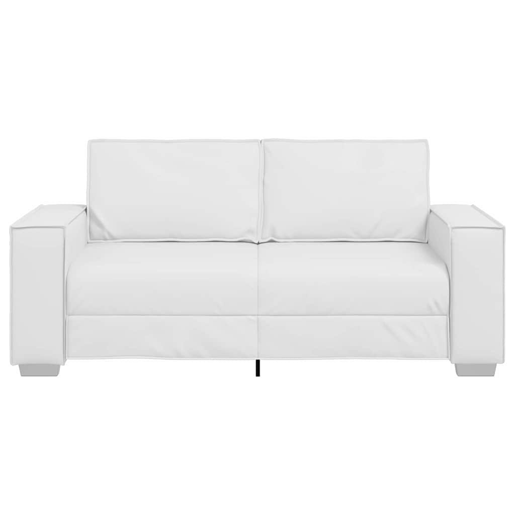 Canapea Loveseat 140 cm cu pernă Alb Piele artificială GartenMobel Dekor