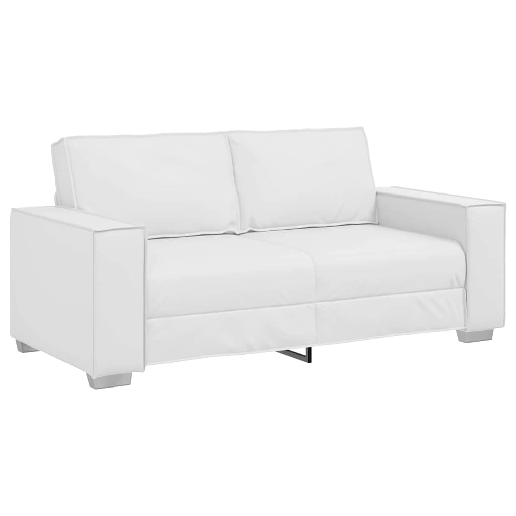 Canapea Loveseat 140 cm cu pernă Alb Piele artificială GartenMobel Dekor