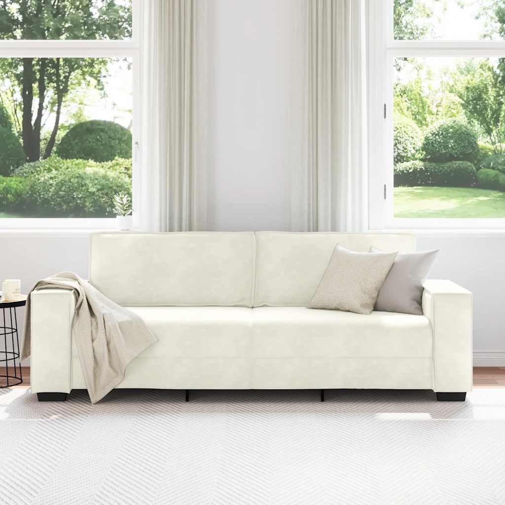 Canapea cu 3 locuri, crem, 180 cm, catifea GartenMobel Dekor