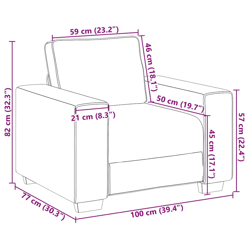 Canapea cu pernă cu pernă Bej 100 x 77 x 82 cm in GartenMobel Dekor