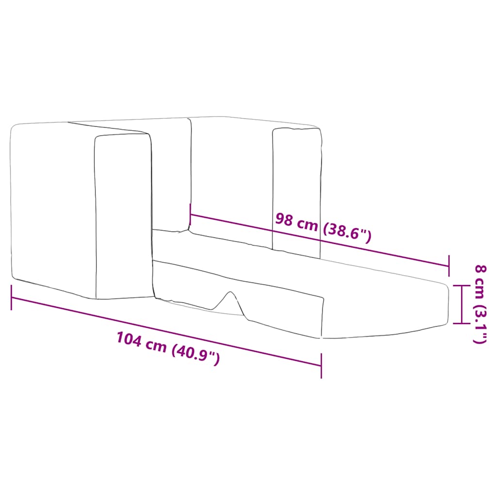 Canapea extensibilă pentru copii, gri deschis, pluș moale GartenMobel Dekor