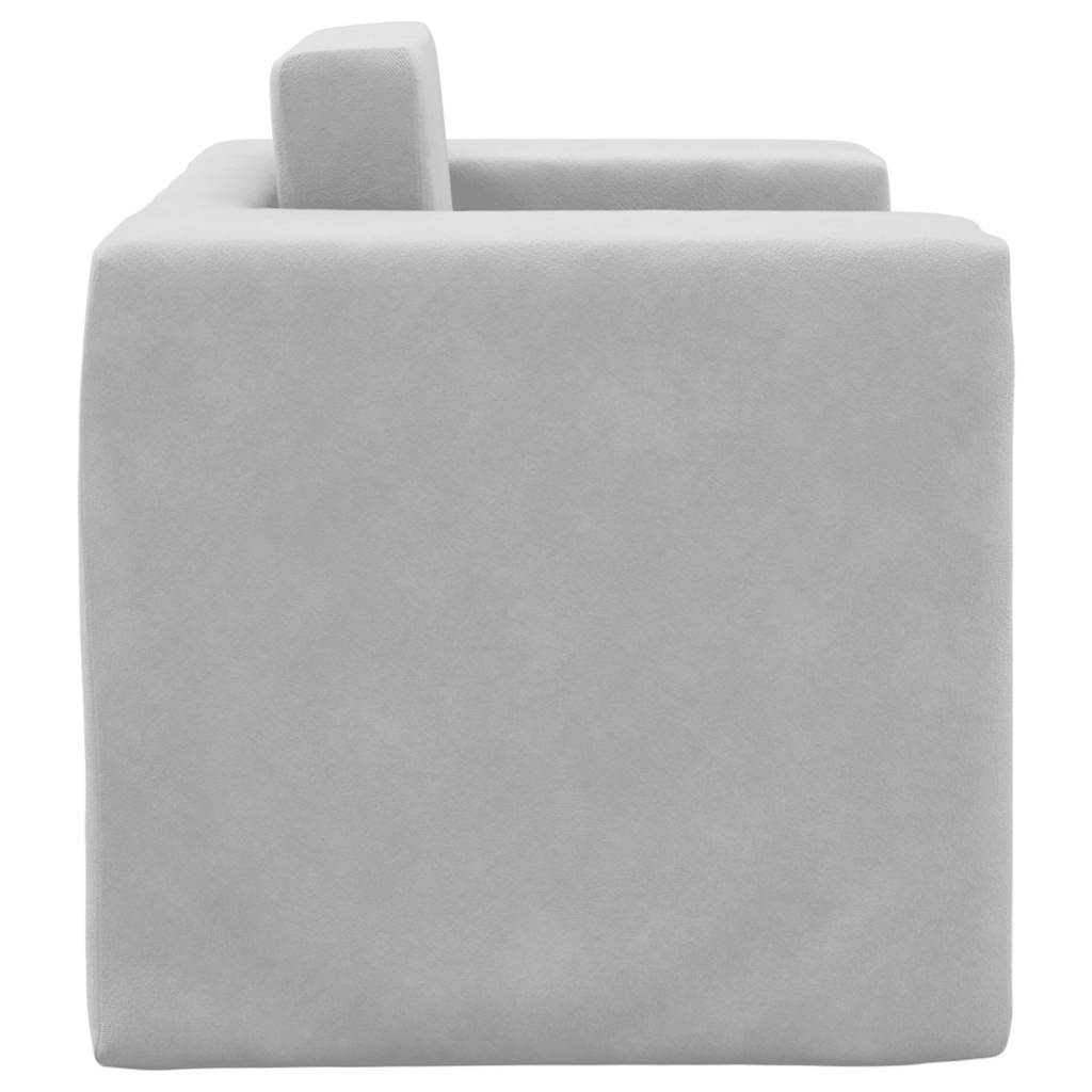 Canapea extensibilă pentru copii, gri deschis, pluș moale GartenMobel Dekor