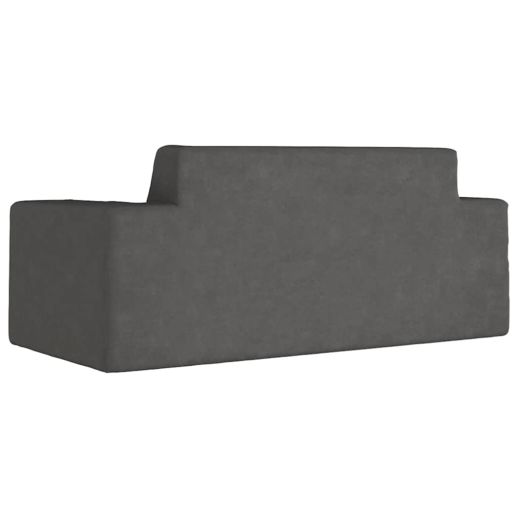 Canapea pentru copii cu 2 locuri, antracit, pluș moale GartenMobel Dekor