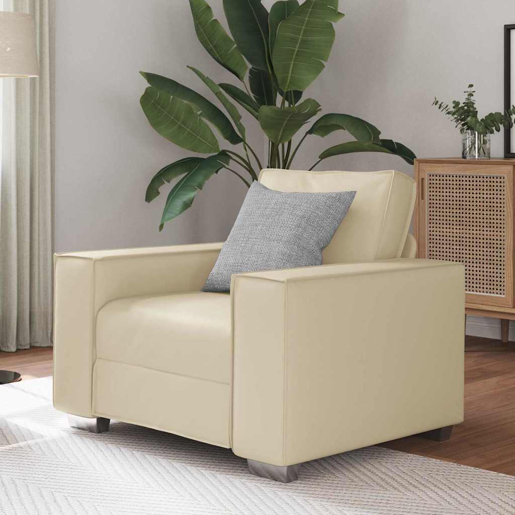 Fotoliu Sofa 59 cm cu pernă Crem Piele artificială GartenMobel Dekor