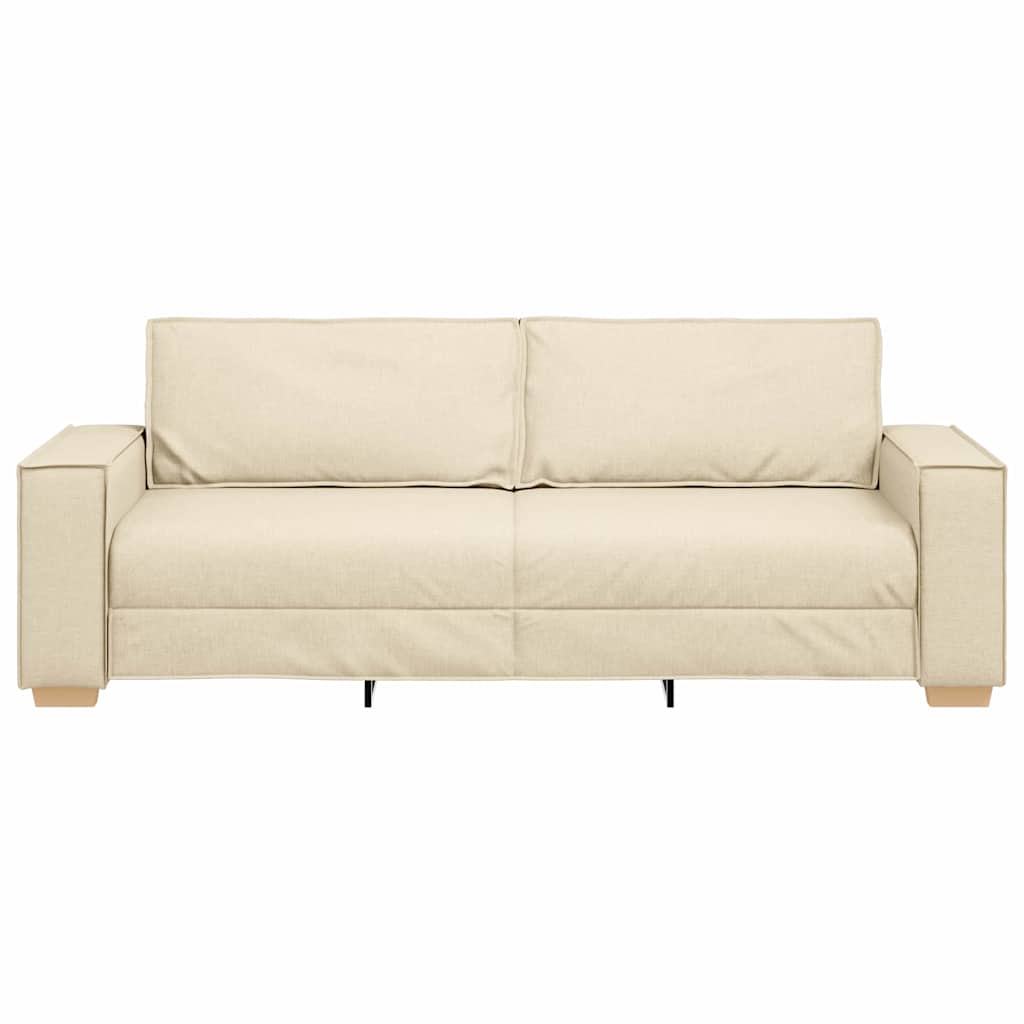 Sofa cu 3 locuri cu pernă Crem țesătură GartenMobel Dekor