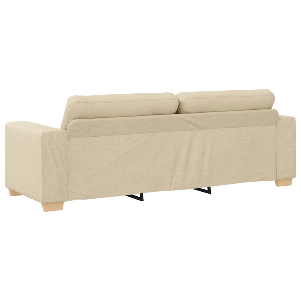 Sofa cu 3 locuri cu pernă Crem țesătură GartenMobel Dekor