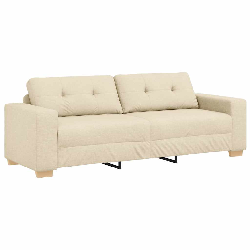 Sofa cu 3 locuri cu pernă Crem țesătură GartenMobel Dekor