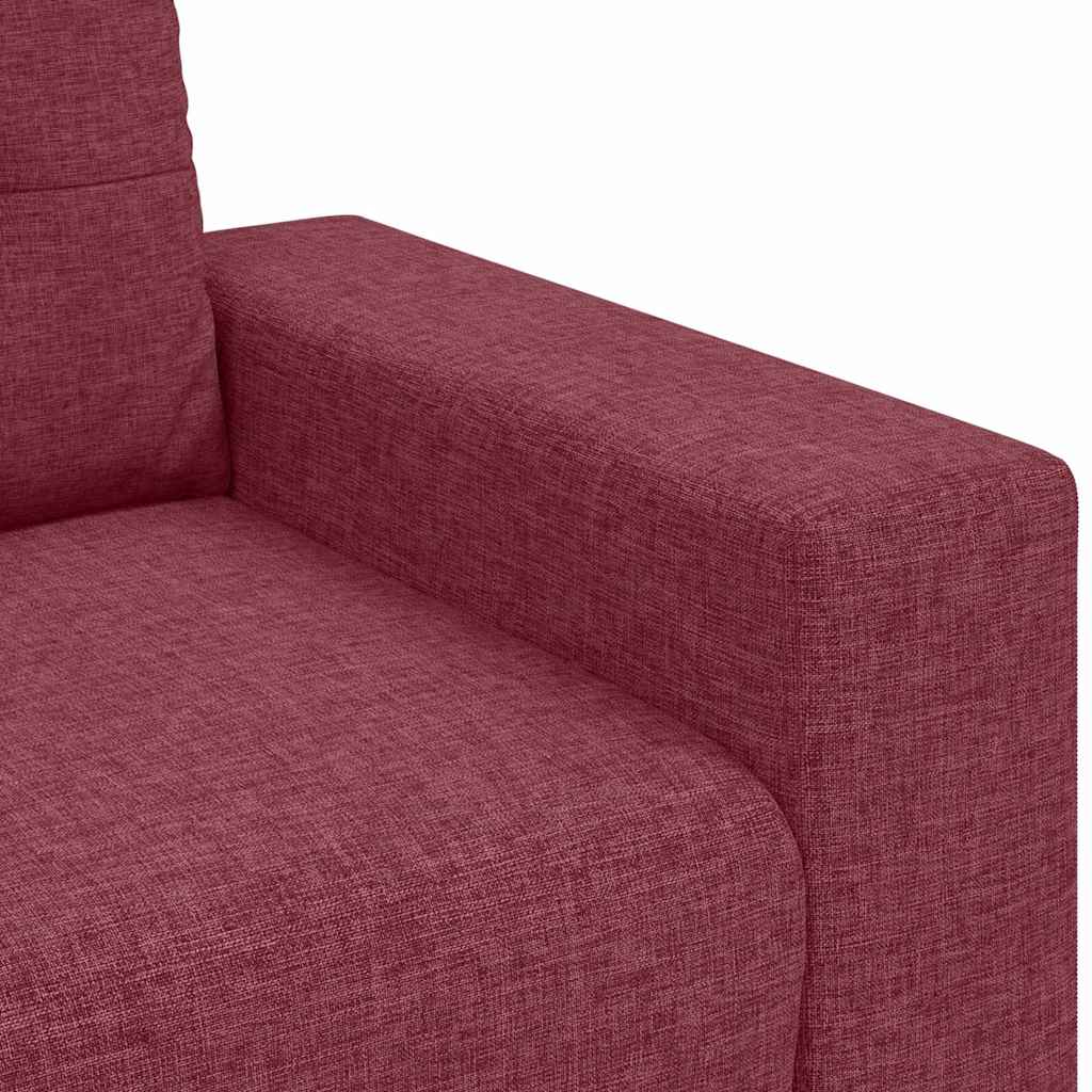 Sofa cu 3 locuri cu pernă bordo țesătură GartenMobel Dekor