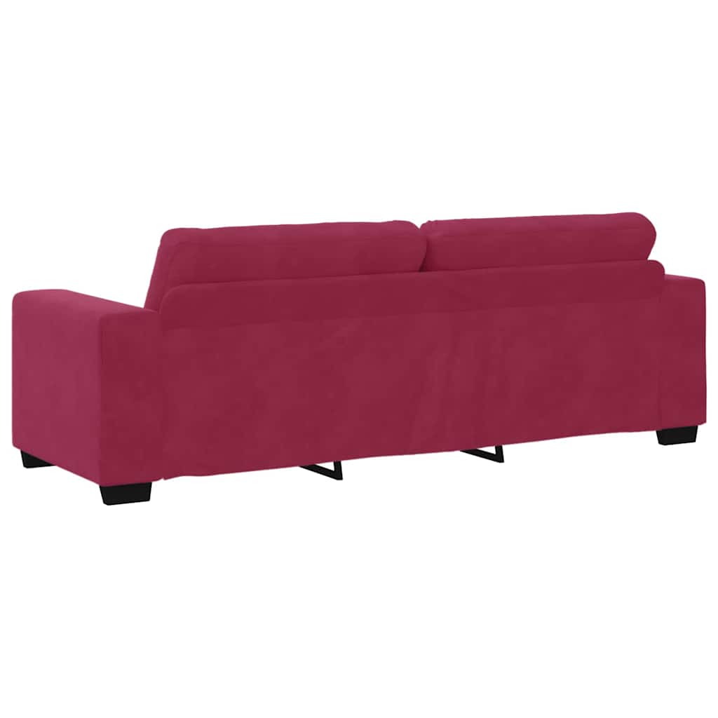 Sofa cu 3 locuri cu pernă bordo Catifea GartenMobel Dekor