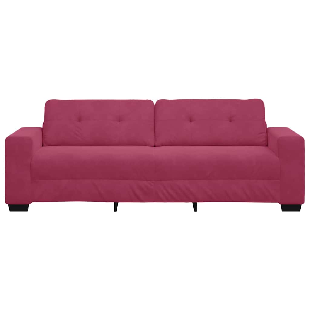 Sofa cu 3 locuri cu pernă bordo Catifea GartenMobel Dekor