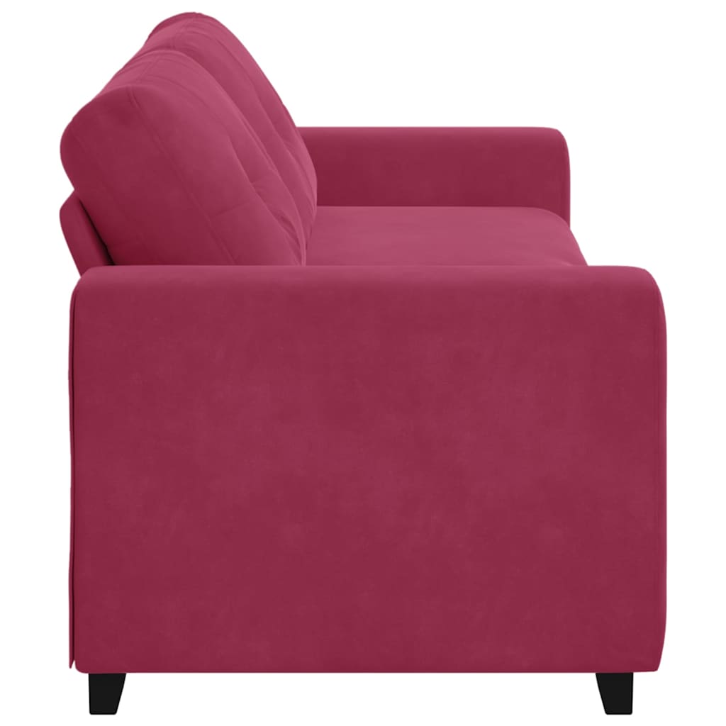 Sofa cu 3 locuri cu pernă bordo Catifea GartenMobel Dekor