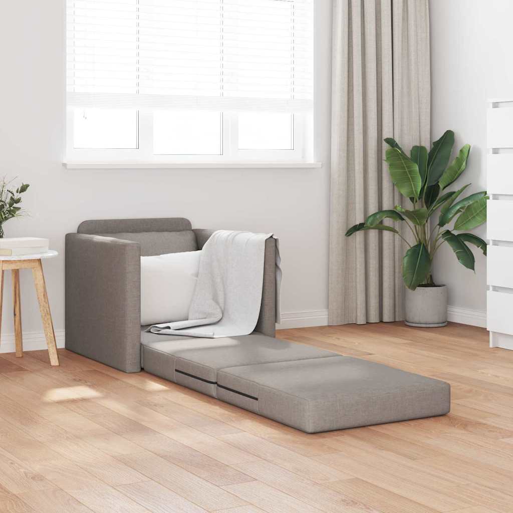 Canapea Extensibilă cu pernă Gri taupe 74 x 77 x 81 cm țesătură GartenMobel Dekor