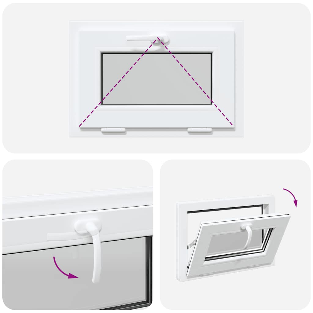 Fereastră de subsol „RISOR” 60x40 cm înclinată 2 geamuri albe GartenMobel Dekor
