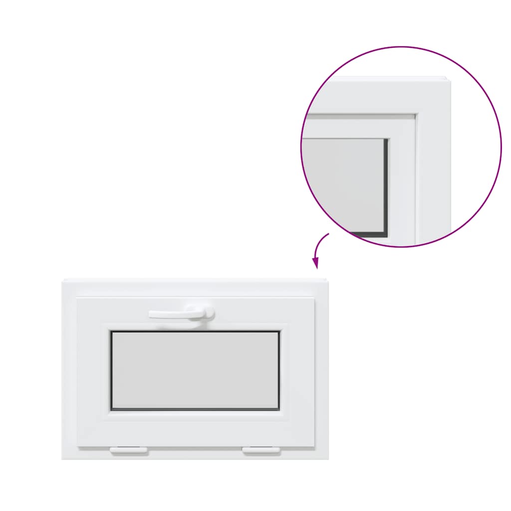 Fereastră de subsol „RISOR” 60x40 cm înclinată 2 geamuri albe GartenMobel Dekor